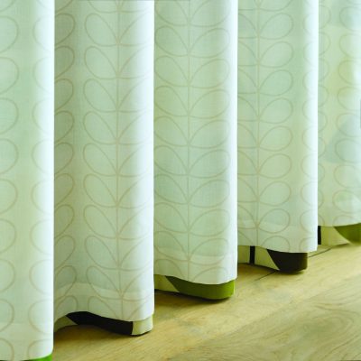 Orla Kiely Multi Stem Fern/Ochre Ready Made Lined Eyelet Curtains reverse
