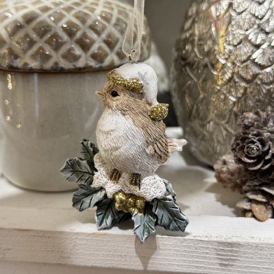 Robin on Holly gisela Graham decoration