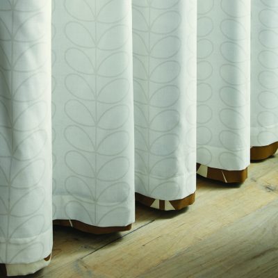 Orla Kiely Multi Stem Wildflower Coffe Ready Made Lined Eyelet Curtains reverse