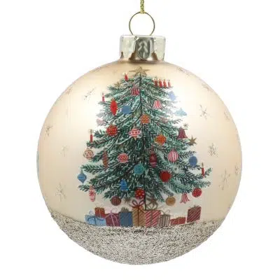 Gisela Graham Matt Gold Nostalgia Tree Glass Ball