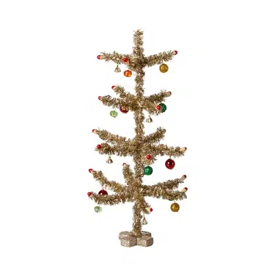 Maileg Christmas tree, Gold - Red and green decoration