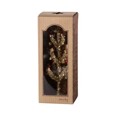 Maileg Christmas tree, Gold - Red and green decoration