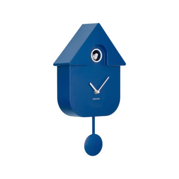 Karlsson Wall Clock Modern Cuckoo Cobalt Blue