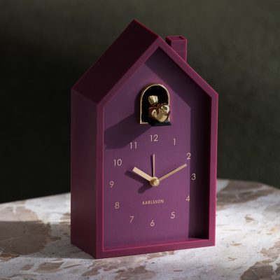 Karlsson Alarm Clock Modern Cuckoo Oro Dark Mauve