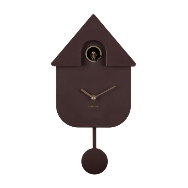 Karlsson Wall Clock Modern Cuckoo Earth Brown