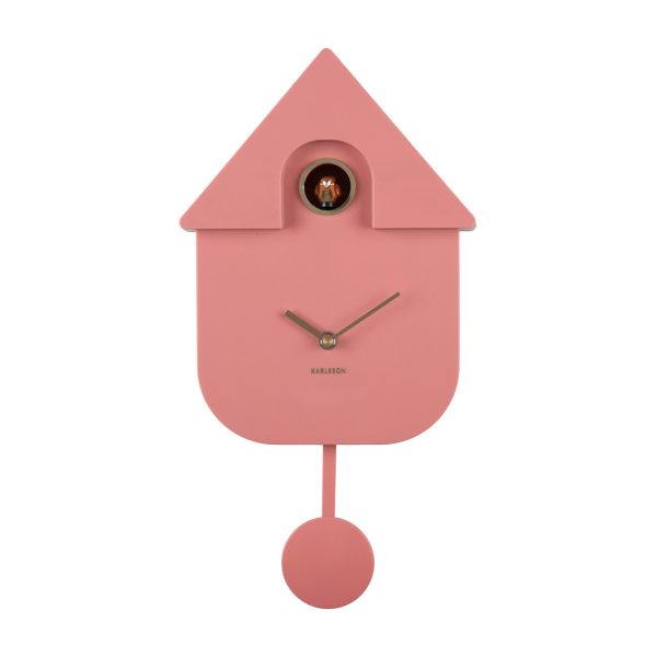 Karlsson Wall Clock Modern Cuckoo Rose Tan