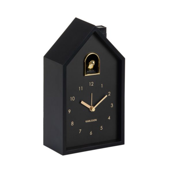 Karlsson Alarm Clock Modern Cuckoo Oro Black