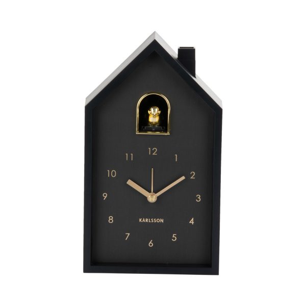 Karlsson Alarm Clock Modern Cuckoo Oro Black