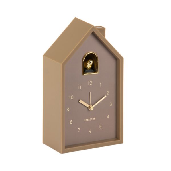 Karlsson Alarm Clock Modern Cuckoo Oro Mocha Brown