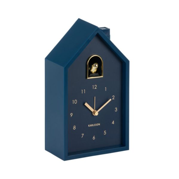 Karlsson Alarm Clock Modern Cuckoo Oro Dark Blue