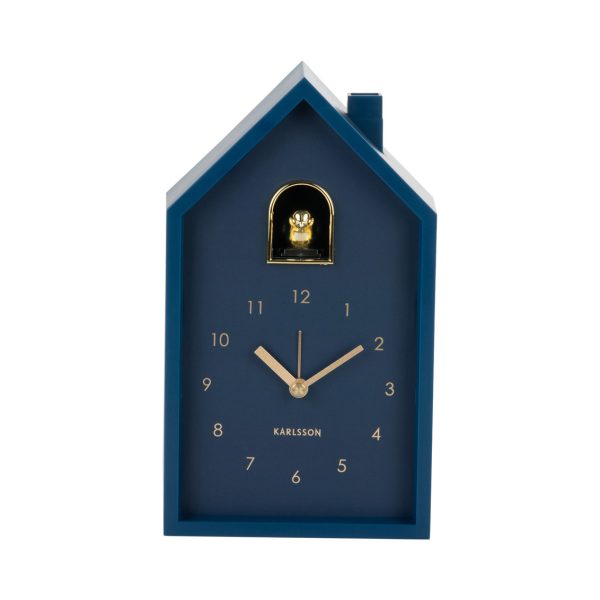 Karlsson Alarm Clock Modern Cuckoo Oro Dark Blue