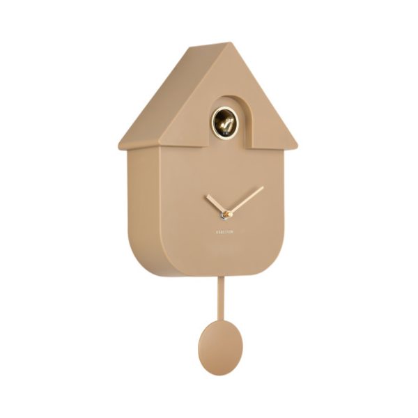 Karlsson Wall Clock Modern Cuckoo Mocha Brown