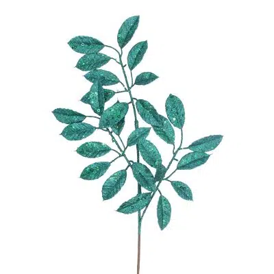 Gisela Graham Branch 79cm - Turquoise Sparkle Leaf