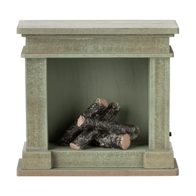 Maileg Fireplace, Miniature - Dusty green