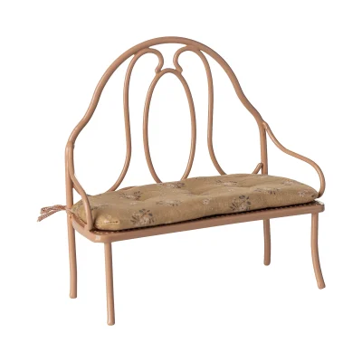 Maileg Vintage bench, Mini - Dark powder