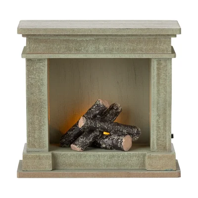 Maileg Fireplace, Miniature - Dusty green