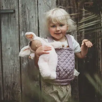 Olli Ella Dinkum Dolls Quilted Carrier - Lavender lifestyle