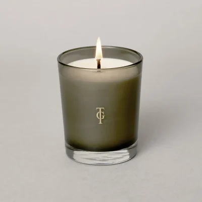 True Grace Black Lily Candle - Woody Scented, Natural Wax, 40hr Burn lit