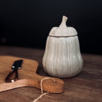 Off White Butternut Squash Lidded Jar