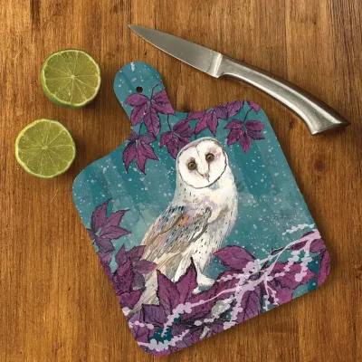 Dollyhotdogs Winter Owl Chopping Board