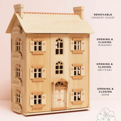 Le Toy Van The Grand Natural Wood Dolls House