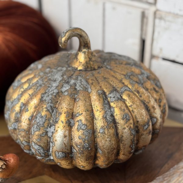 Small Patina Glass Pumpkin