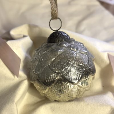 Small Faded Pine Glass Bauble