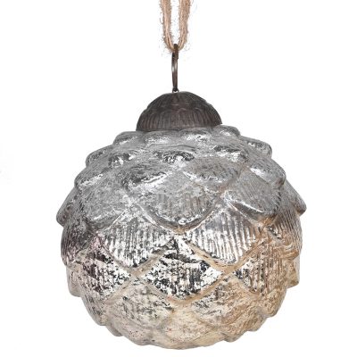 Small Faded Pine Glass Bauble