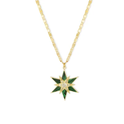 Ashiana Geselle Green Malachite Star Pendant Necklace