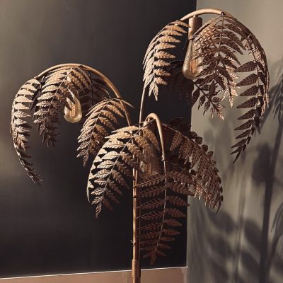Antique Gold Palm Leaf Floor Lamp detail image