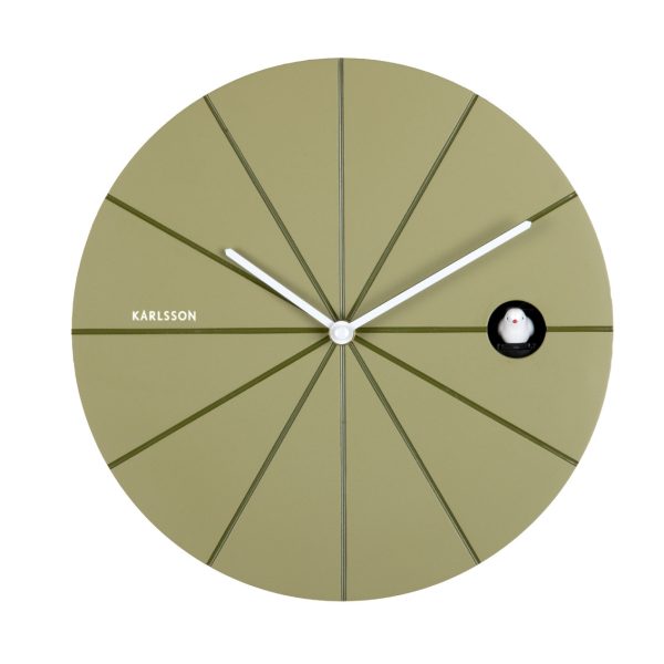 Karlsson Wall Clock Destacado Cuckoo Olive Green