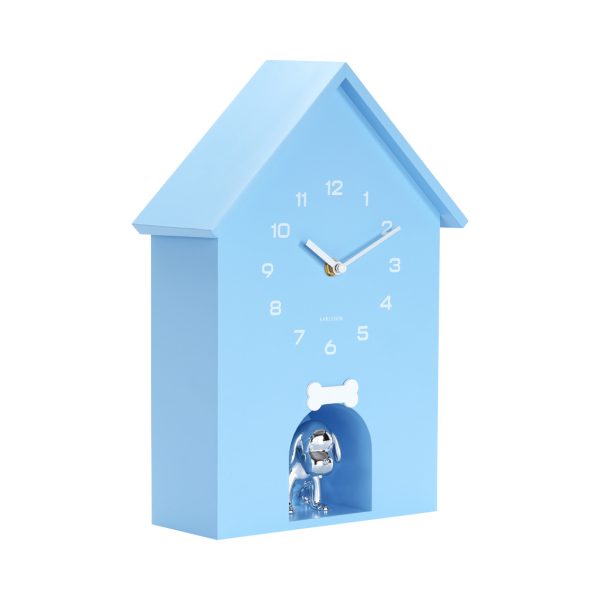 Karlsson Wall Clock Dog House Soft Blue