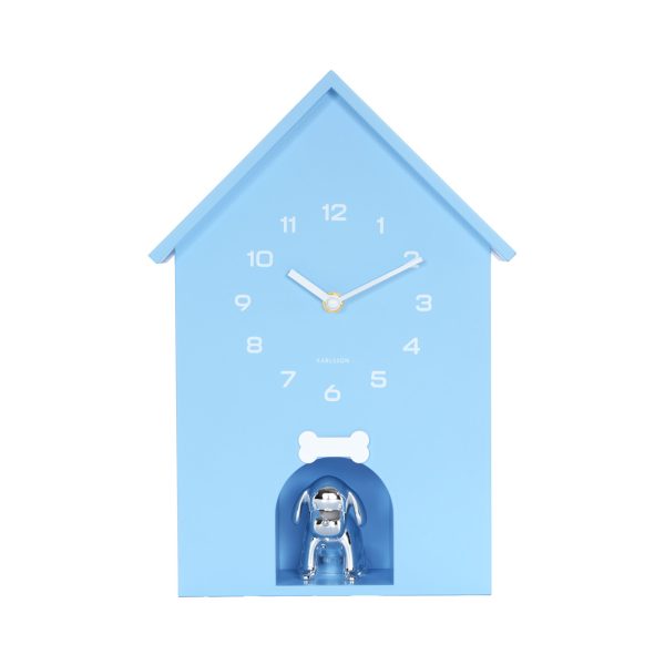 Karlsson Wall Clock Dog House Soft Blue