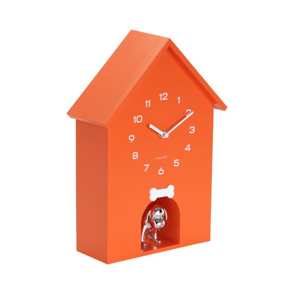 Karlsson Wall Clock Dog House Orange