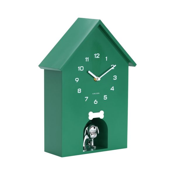 Karlsson Wall Clock Dog House Retro Green