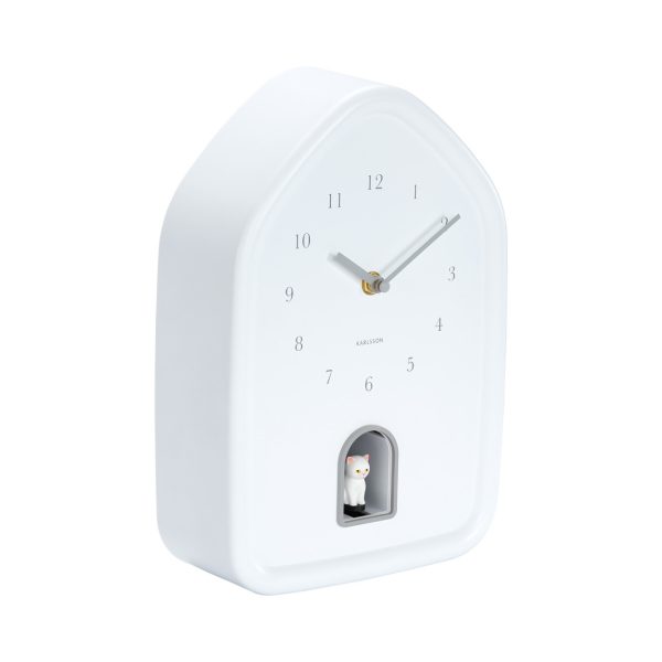 Karlsson Wall Clock Modern Kitty White