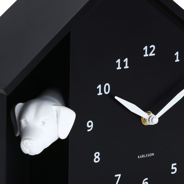 Karlsson Wall Clock Peeking Doggy Black