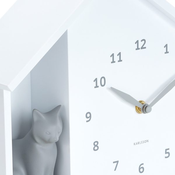 Karlsson Wall Clock Siting Cat White