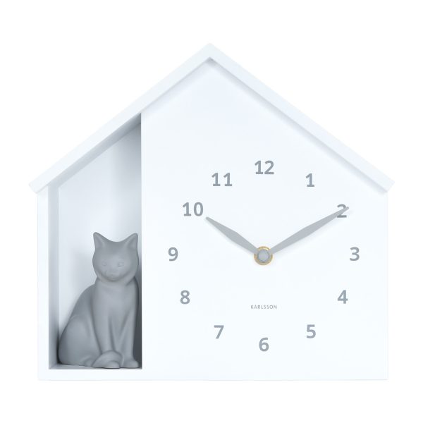 Karlsson Wall Clock Siting Cat White