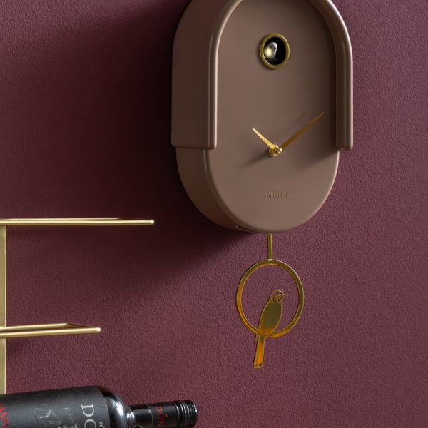 Karlsson Wall Clock Tweet Mocha Brown