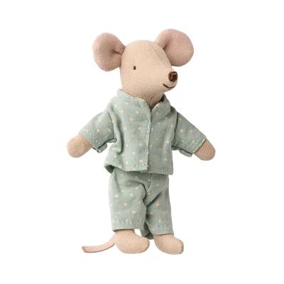 Maileg Little brother mouse in matchbox - Blue