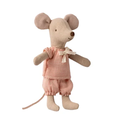 Maileg Little sister mouse in matchbox - Pink