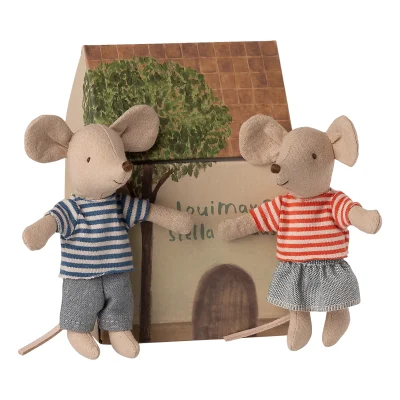 Maileg LouiMax and Stella, Little brother and sister mice