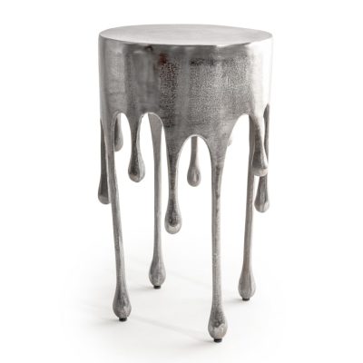 Nickel "Dali" Drip Round Aluminium Side Table