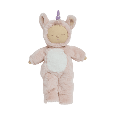 Olli Ella Cozy Dinkums - Unicorn - Sugarpie Pink front