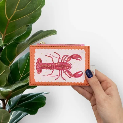 House of Disaster Coral Lobster Zip Purse