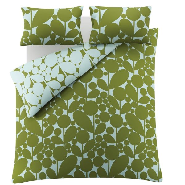 Orla Kiely Bubble Flower Aqua Seagrass Reversible Bedding Set cut out