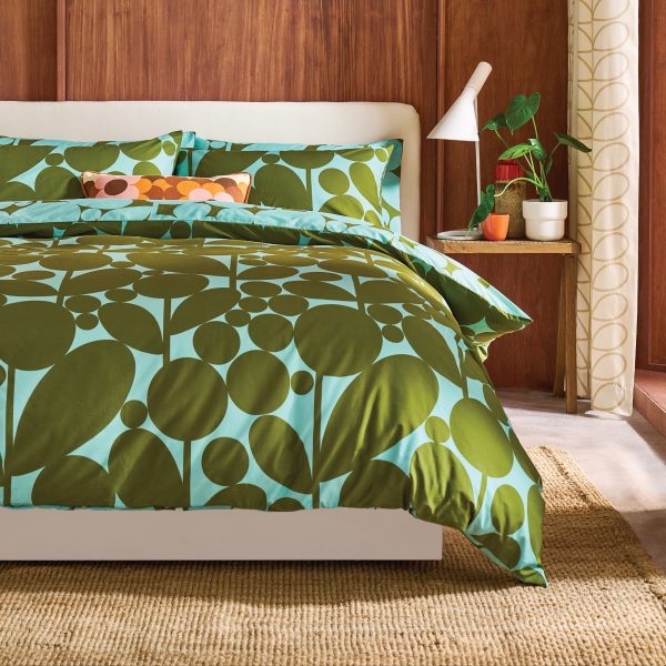 Orla Kiely Bubble Flower Aqua Seagrass Reversible Bedding Set