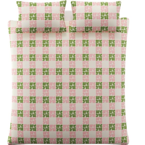 Orla Kiely Florette Check Dill Pink Bedding Set cut out