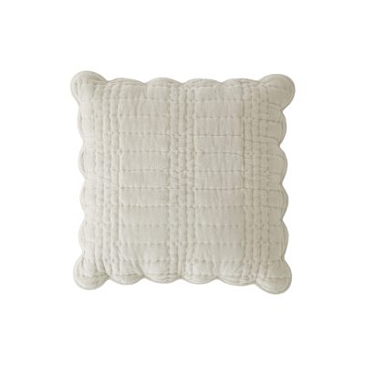 Laura Ashley Scalloped Dove Grey Microfibre 43x43cm Cushion reverse